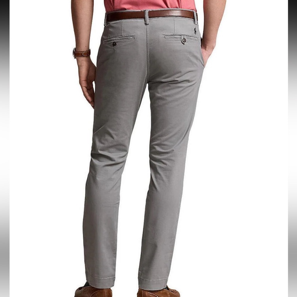 NWT Polo Ralph Lauren Slim Fit Stretch Chino Light Gray Pants - Picture 2 of 5